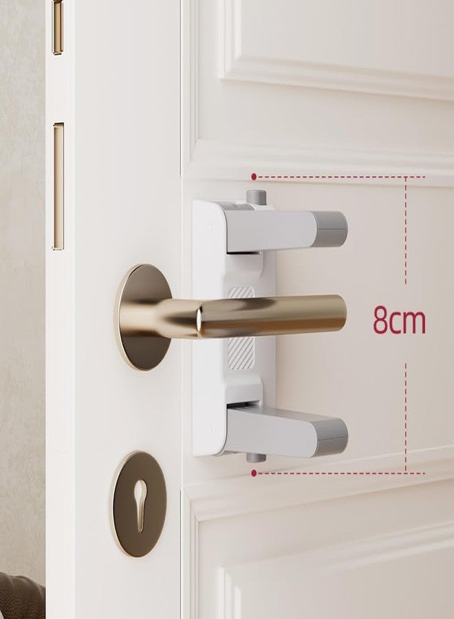 YEYA Upgrade Child Safety Door Handle Lock, White Universal Fit Lever Locks with Stong 3M Adhesive Backing, 2-Pack Toddler Proof Safety Locks for Indoor Doors, Dual-Button Security & Easy Installation - Image 5
